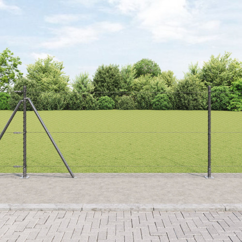 vidaXL Svetsat Stålstaket med Betongbas 50 x 1 m (B x H)