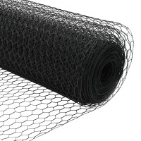 Produktbild för Utomhus hexagonal stängsel med betongfundament 50 x 1 m Grå