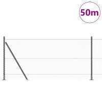 Produktbild för Utomhus hexagonal stängsel med betongfundament 50 x 1 m Grå