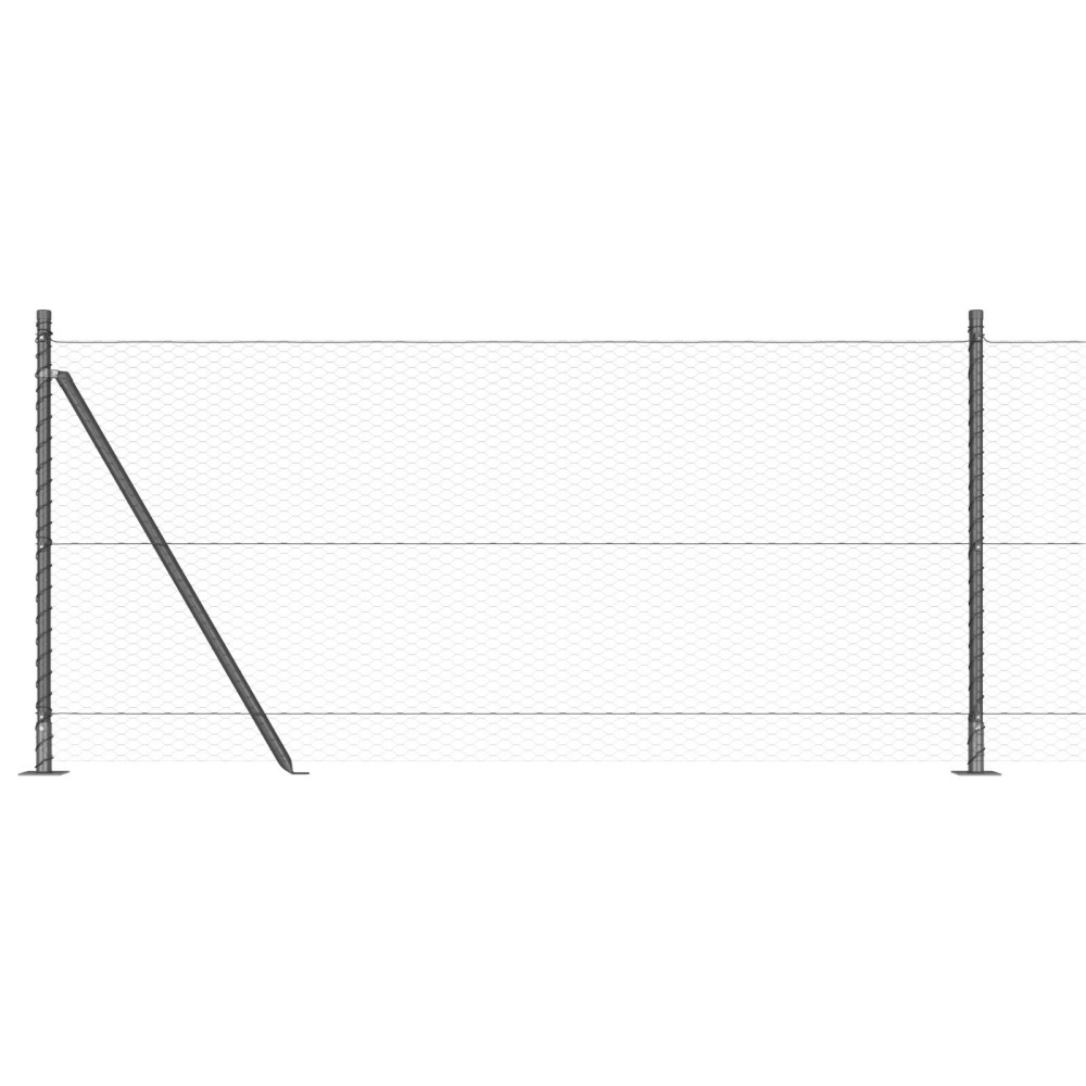 Produktbild för Utomhus hexagonal stängsel med betongfundament 50 x 1 m Grå