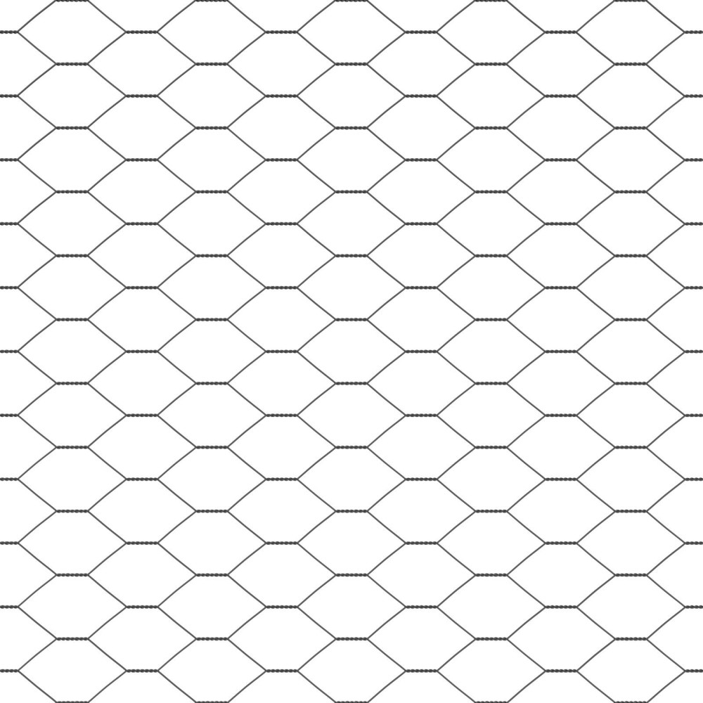 Produktbild för Utomhus hexagonal stängsel med betongfundament 50 x 1 m Grå