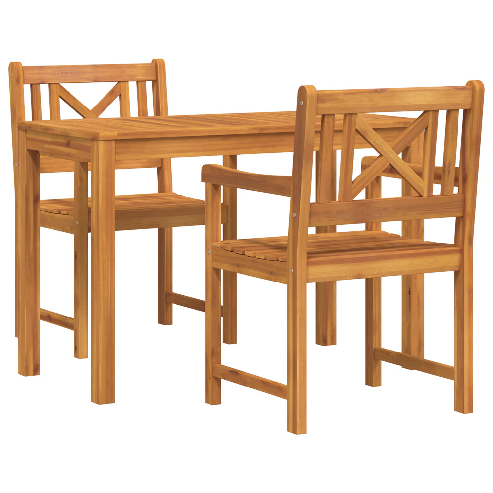 Produktbild för Trädgårdsmöbelset 3 pcs Brun Massivt Akaciaträ