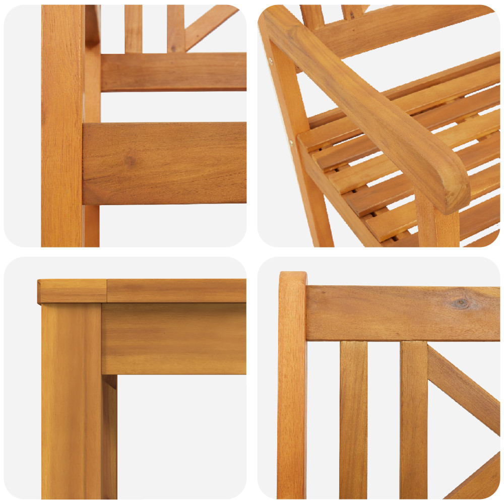 Produktbild för Trädgårdsmöbelset 3 pcs Brun Massivt Akaciaträ