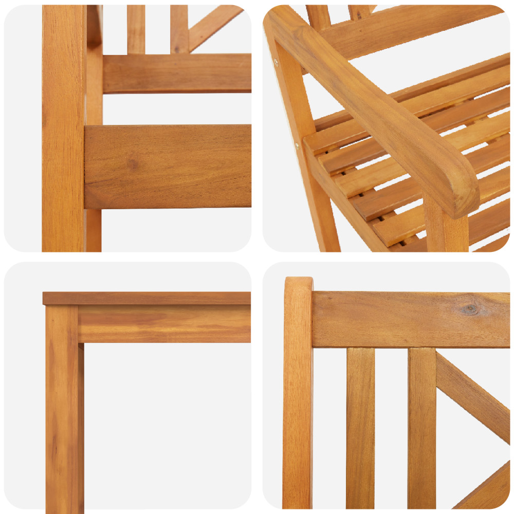 Produktbild för Trädgårdsmöbelset 5 pcs Brun Massivt akaciaträ