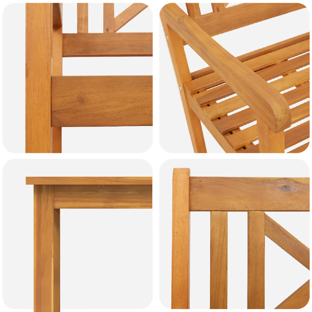 Produktbild för Trädgårdsmöbelset 7 pcs Brun Massivt Akaciaträ