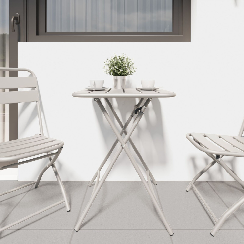 Produktbild för Bistrobord Beige 55 x 55 x 72,5 cm Pulverlackerad stål