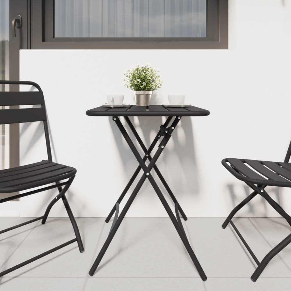 Produktbild för Bistrobord Antracit 55 x 55 x 72,5 cm Pulverlackerad stål