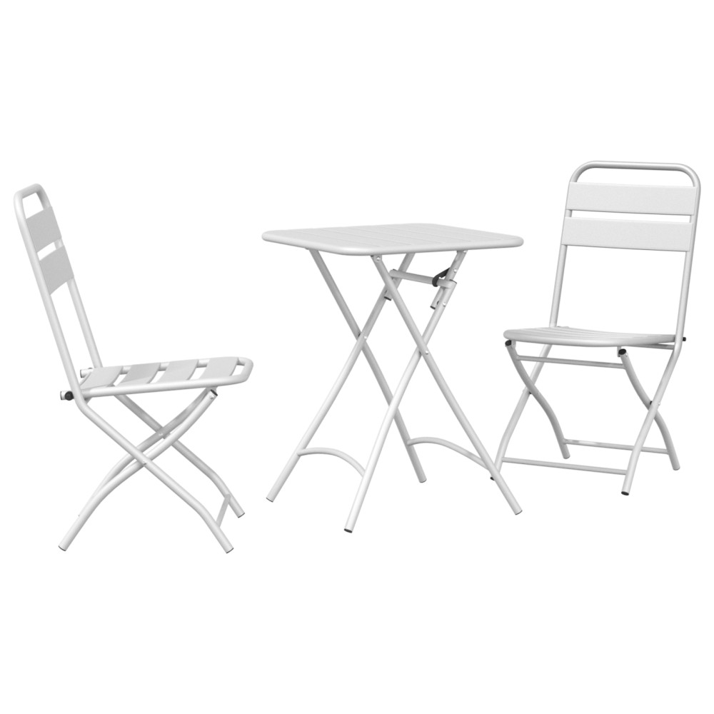 Produktbild för Bistroset 3 pcs Vit Stål