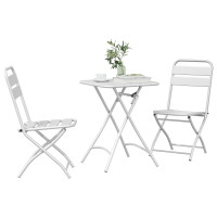 Produktbild för Bistroset 3 pcs Vit Stål