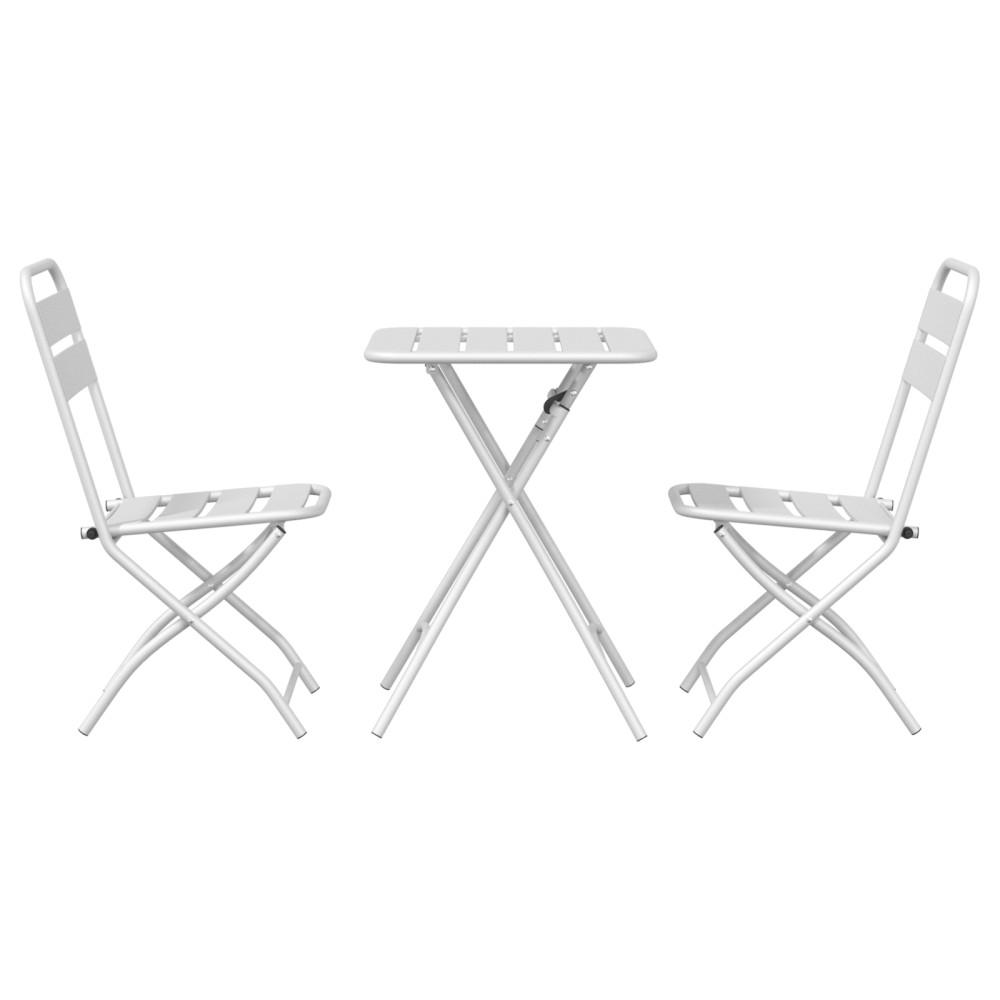 Produktbild för Bistroset 3 pcs Vit Stål