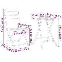 Produktbild för Bistroset 3 pcs Beige Stål