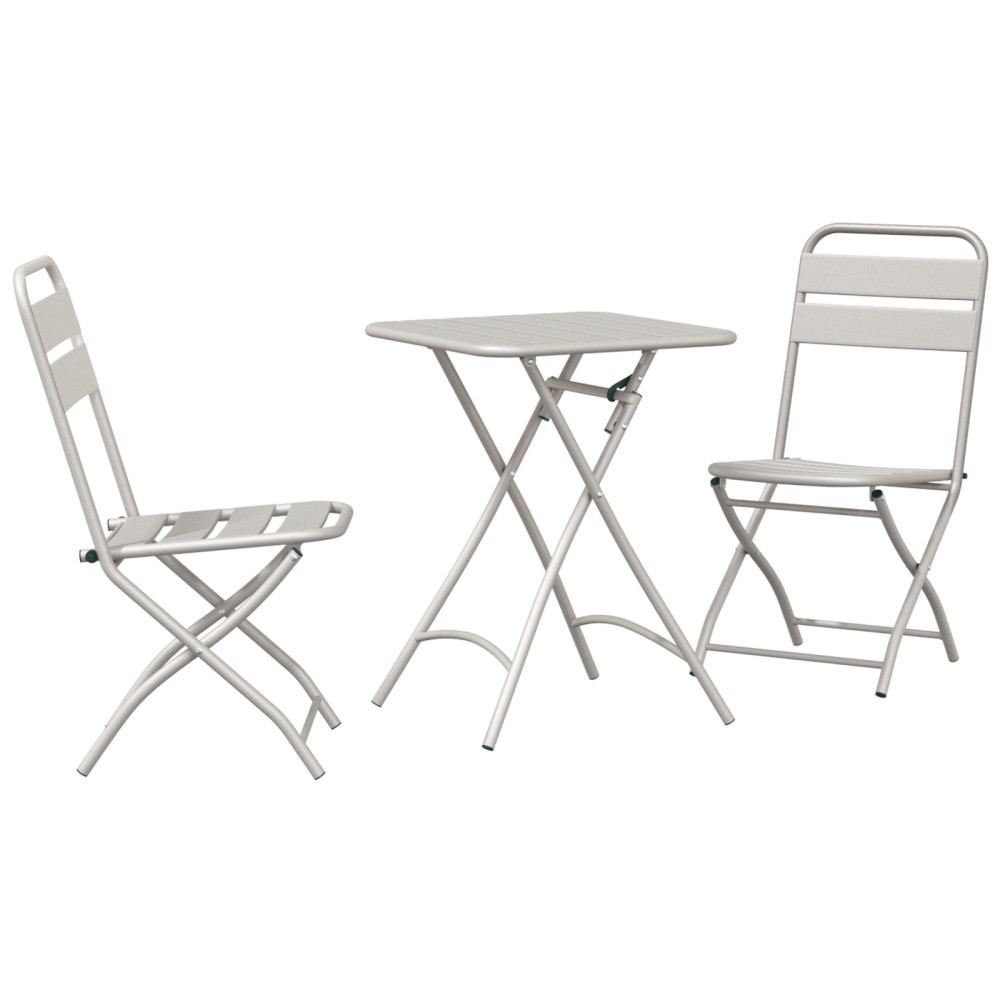 Produktbild för Bistroset 3 pcs Beige Stål