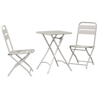 Produktbild för Bistroset 3 pcs Beige Stål