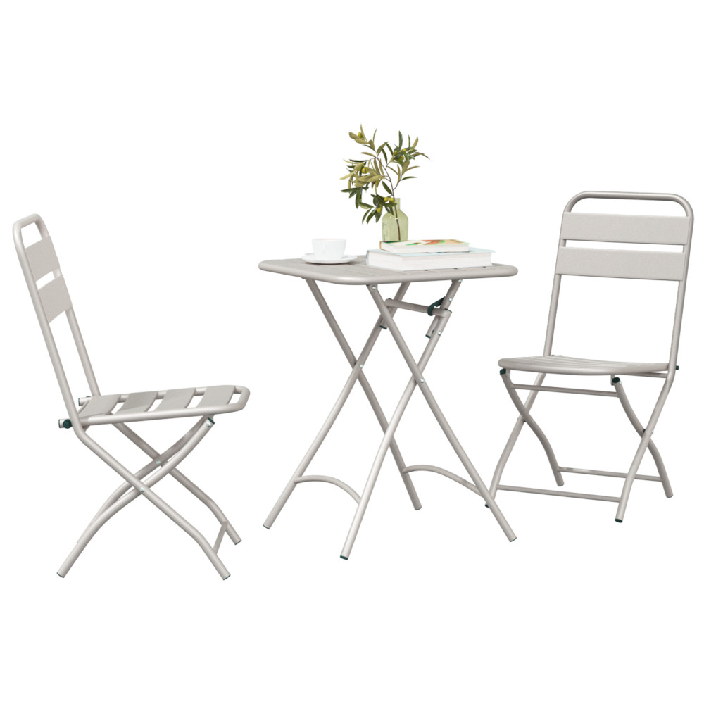 Produktbild för Bistroset 3 pcs Beige Stål