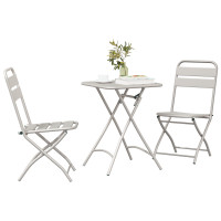 Produktbild för Bistroset 3 pcs Beige Stål