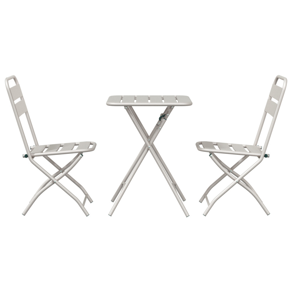 Produktbild för Bistroset 3 pcs Beige Stål