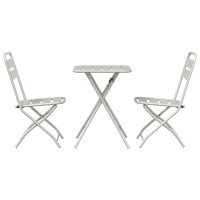 Produktbild för Bistroset 3 pcs Beige Stål