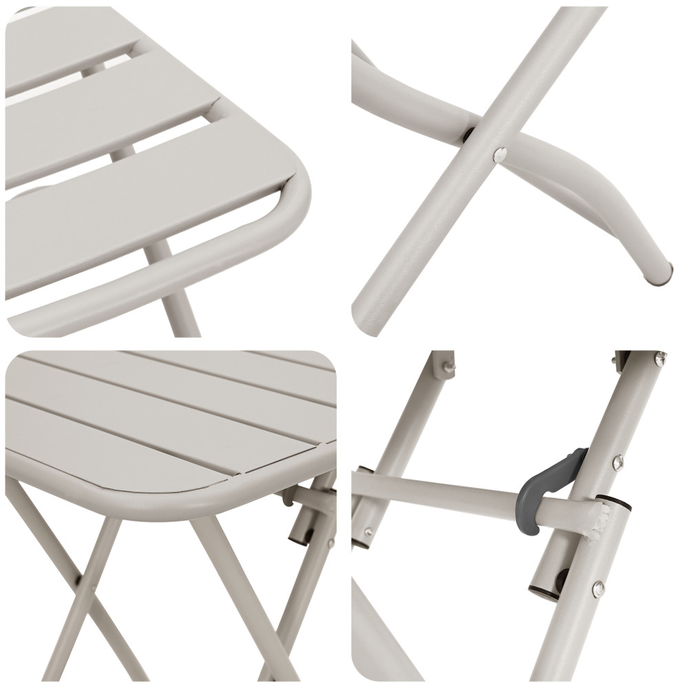 Produktbild för Bistroset 3 pcs Beige Stål