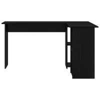Produktbild för Skrivbord med hylla Svart Ek 142 x 102 x 73 cm Konstruerat trä