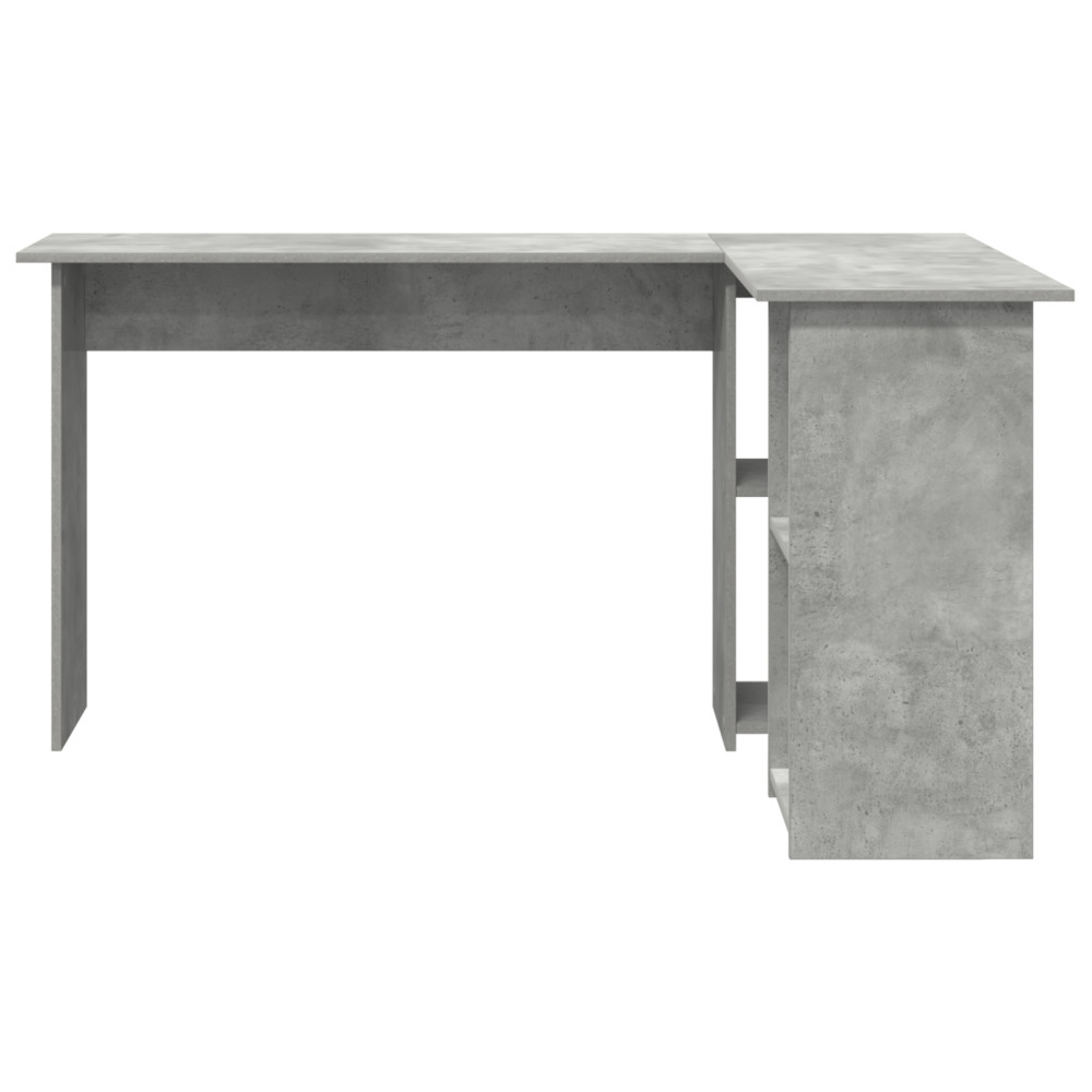 Produktbild för Skrivbord med hylla Betonggrå 142 x 102 x 73 cm Konstruerat trä