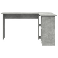 Produktbild för Skrivbord med hylla Betonggrå 142 x 102 x 73 cm Konstruerat trä