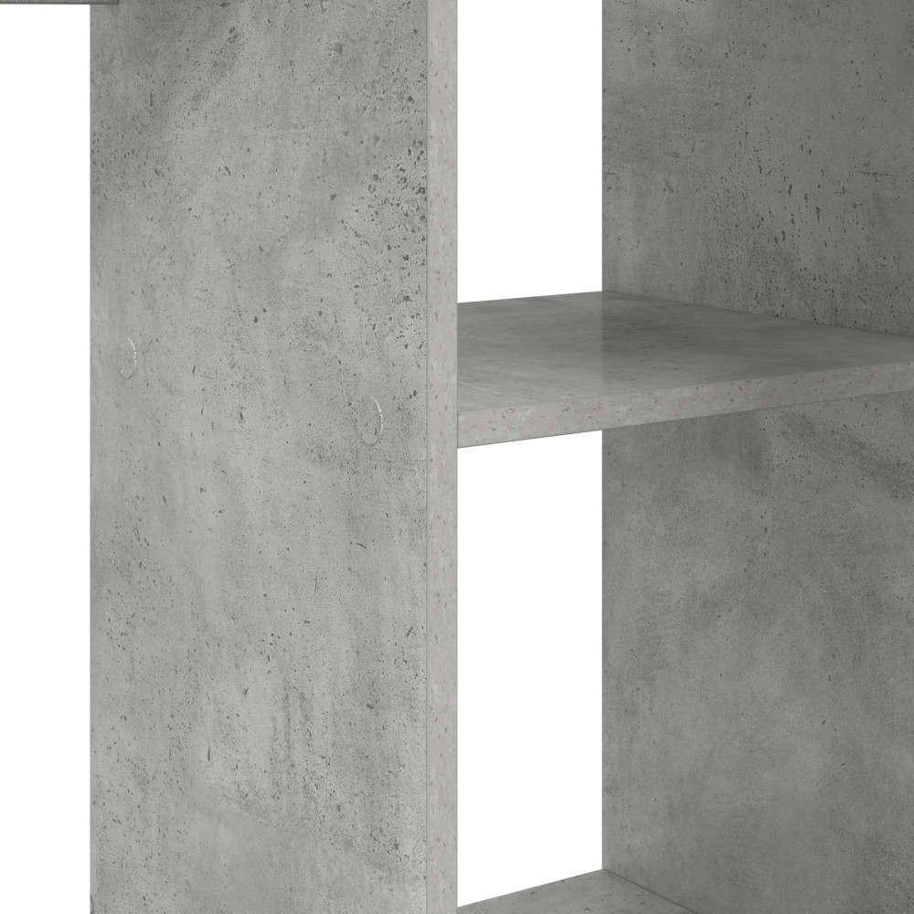 Produktbild för Skrivbord med hylla Betonggrå 142 x 102 x 73 cm Konstruerat trä