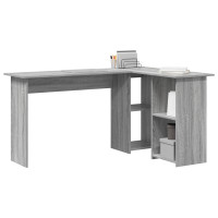 Produktbild för Skrivbord Grå Sonoma 142 x 102 x 73 cm Konstruerat trä