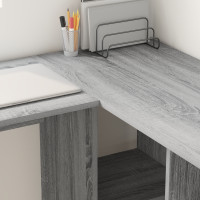Produktbild för Skrivbord Grå Sonoma 142 x 102 x 73 cm Konstruerat trä