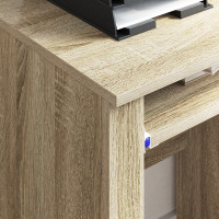 Produktbild för Skrivbord med Hjul Sonoma-ek 91 x 50 x 77 cm Konstruerat trä