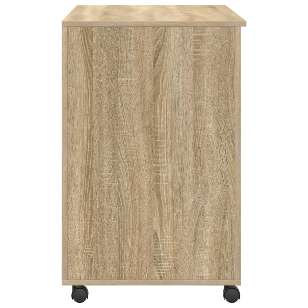 Produktbild för Skrivbord med Hjul Sonoma-ek 91 x 50 x 77 cm Konstruerat trä