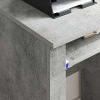 Produktbild för Skrivbord med Hjul Betonggrå 91 x 50 x 77 cm Konstruerat trä