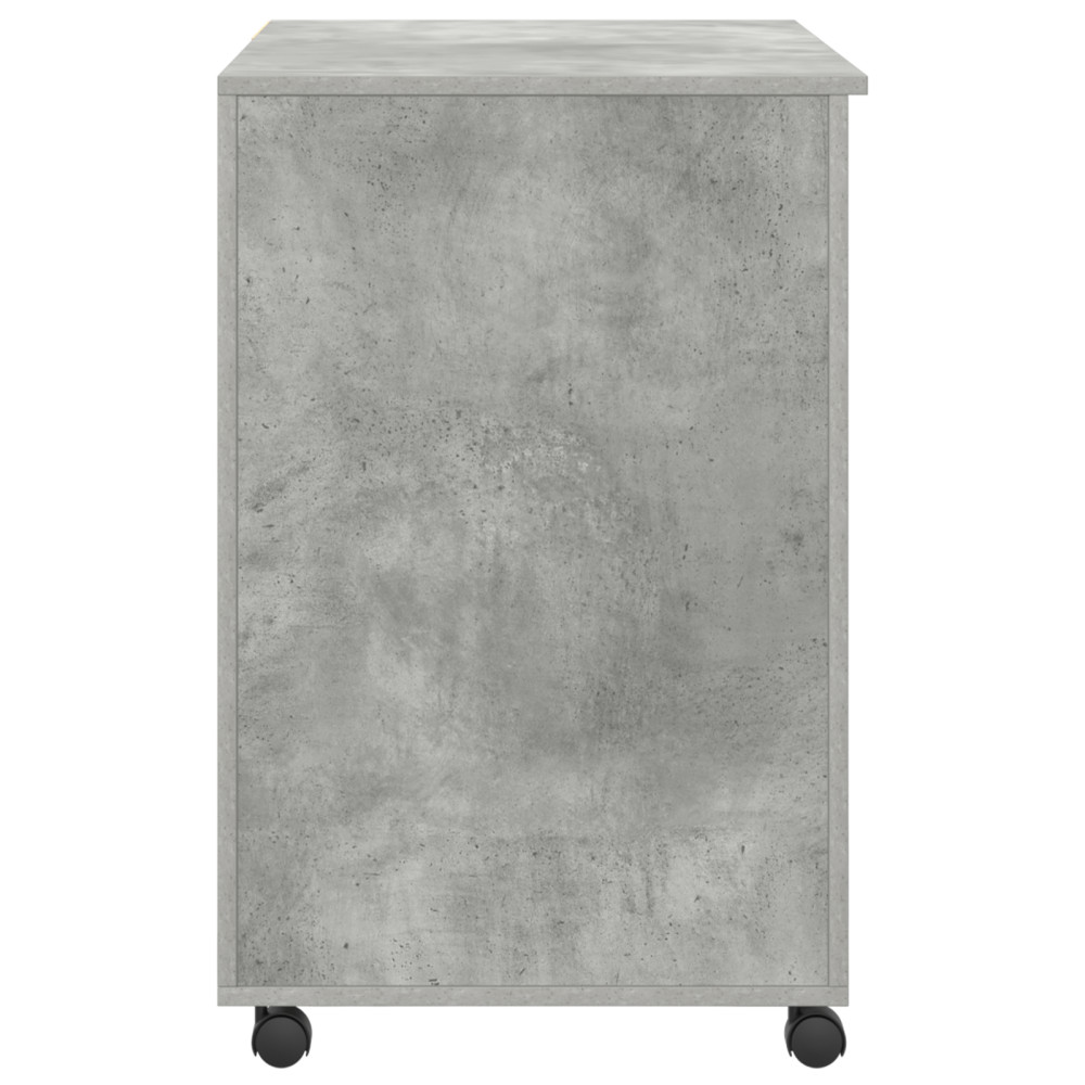 Produktbild för Skrivbord med Hjul Betonggrå 91 x 50 x 77 cm Konstruerat trä