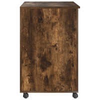 Produktbild för Skrivbord med Hjul Rökt ek 91 x 50 x 77 cm Konstruerat trä