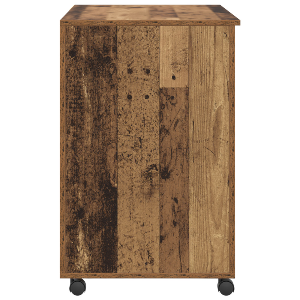 Produktbild för Skrivbord med Hjul Gammalt trä 91 x 50 x 77 cm Konstruerat trä