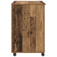 Produktbild för Skrivbord med Hjul Gammalt trä 91 x 50 x 77 cm Konstruerat trä