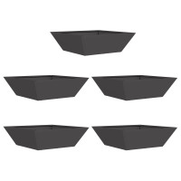 Produktbild för Trädgårdsplanterare 5 pcs Svart 50 x 50 x 15 cm Kallvalsat stål