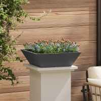 Produktbild för Trädgårdsplanterare 5 pcs Svart 50 x 50 x 15 cm Kallvalsat stål