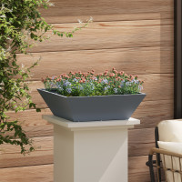 Produktbild för Trädgårdsplanterare 5 pcs Antracit 50 x 50 x 15 cm