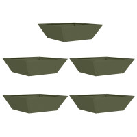 Produktbild för Trädgårdsplanterare 5 pcs Olivgrön 50 x 50 x 15 cm