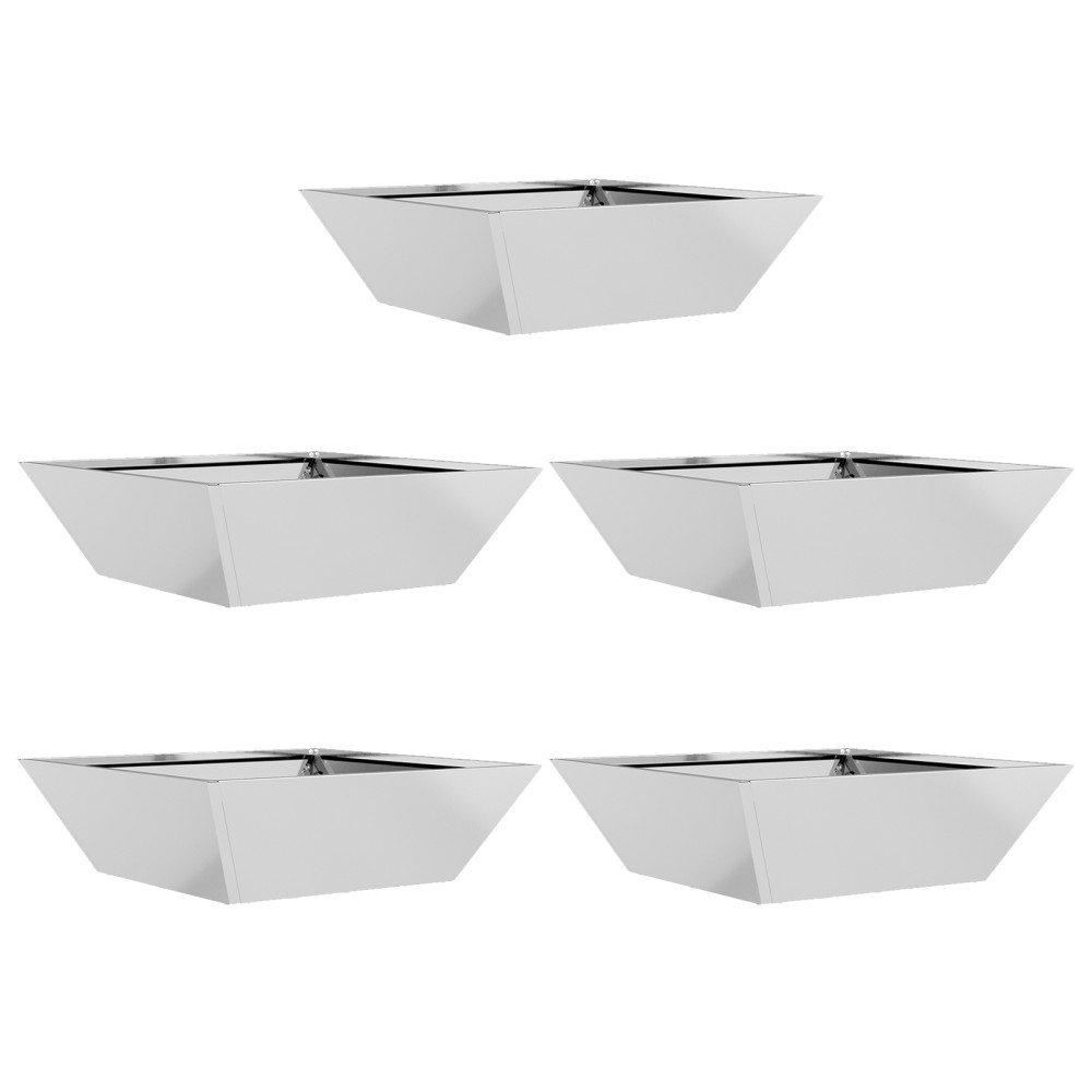 Produktbild för Trädgårdsplanterare 5 pcs Silver 50 x 50 x 15 cm
