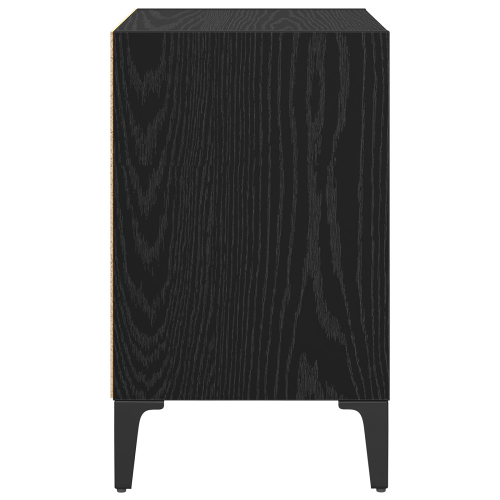 Produktbild för Nattduksbord Svart Ek 40 x 30 x 50 cm Konstruerat trä