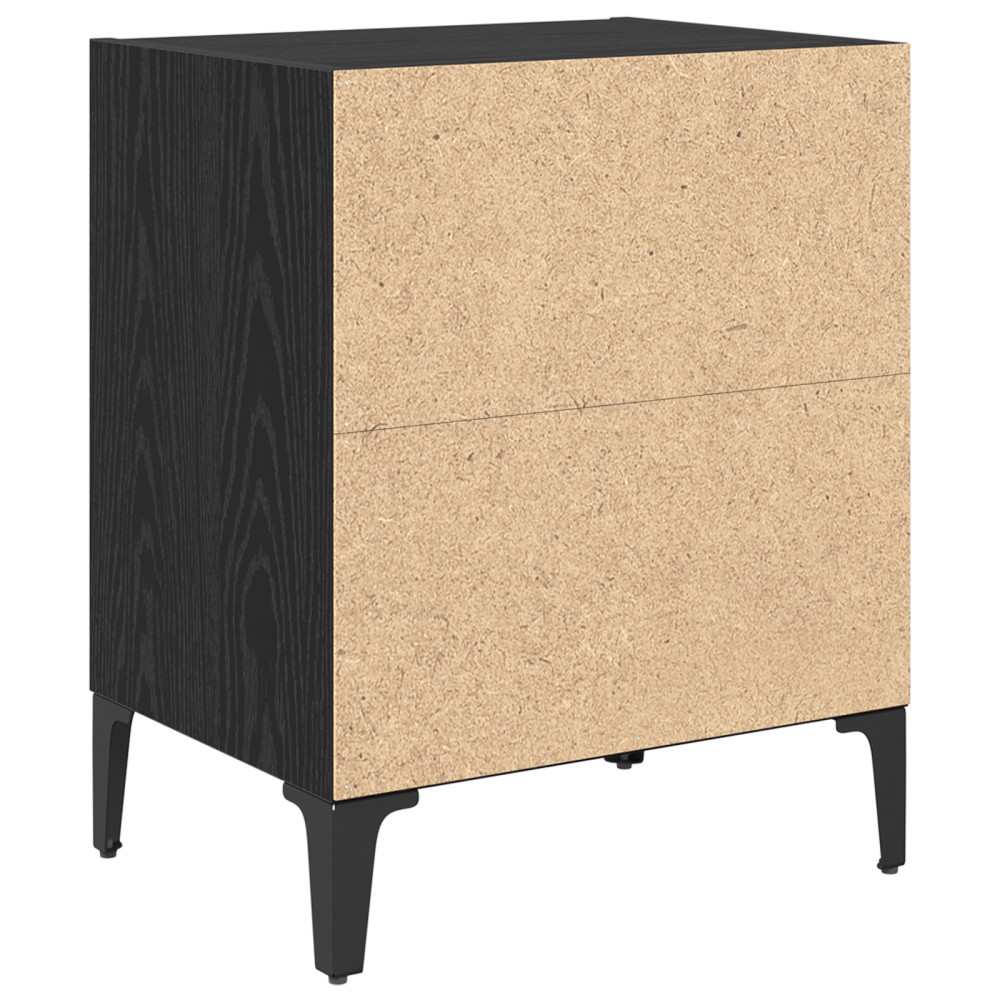 Produktbild för Nattduksbord Svart Ek 40 x 30 x 50 cm Konstruerat trä