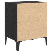Produktbild för Nattduksbord Svart Ek 40 x 30 x 50 cm Konstruerat trä