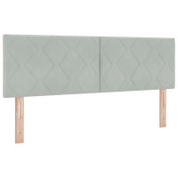 Produktbild för Bäddfjäder med huvudgavel Ljusgrå 140 x 190 cm Sammet