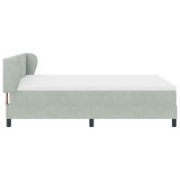 Produktbild för Bäddfjäder med huvudgavel Ljusgrå 140 x 190 cm Sammet