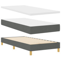 Produktbild för Bäddfjäder med huvudgavel Mörkgrå 200 x 80 cm tyg