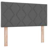 Produktbild för Bäddfjäder med huvudgavel Mörkgrå 200 x 80 cm tyg