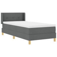 Produktbild för Bäddfjäder med huvudgavel Mörkgrå 200 x 80 cm tyg