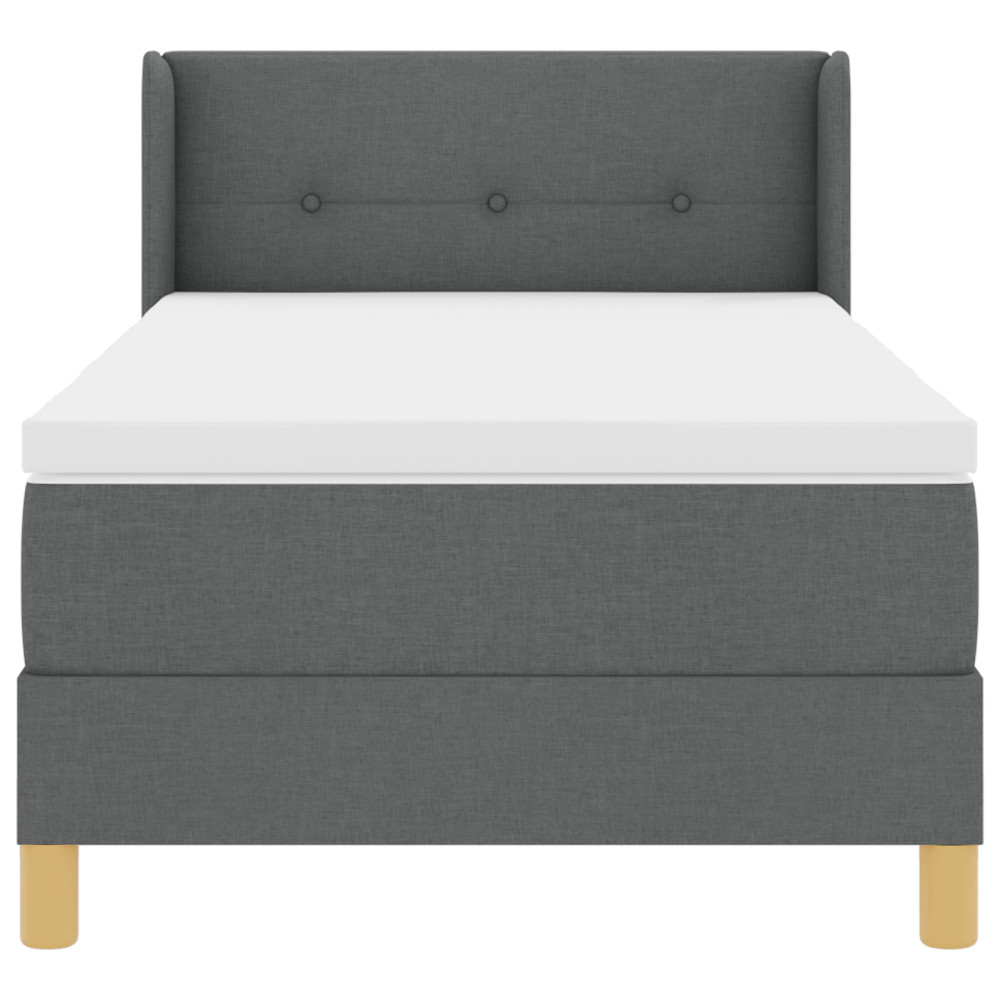 Produktbild för Bäddfjäder med huvudgavel Mörkgrå 200 x 80 cm tyg