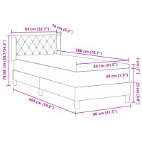 Produktbild för Bäddfjäder med huvudgavel Rosa 200 x 80 cm Sammet